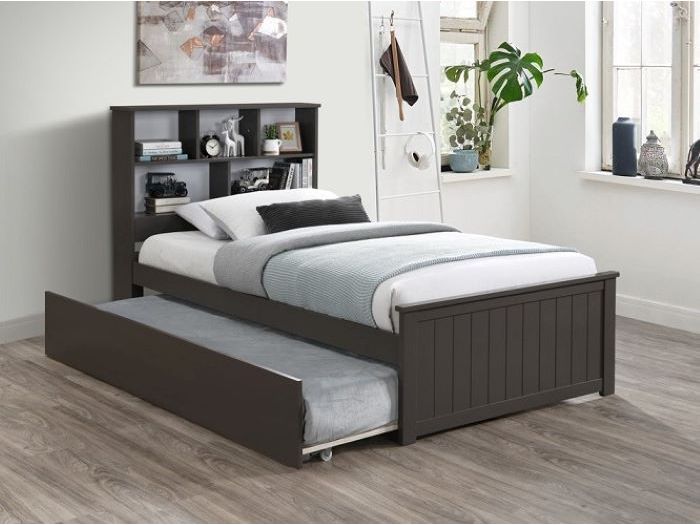 Room with Modern toddler Bedroom Furniture containing Myer Single Bed with trundle in Grey
