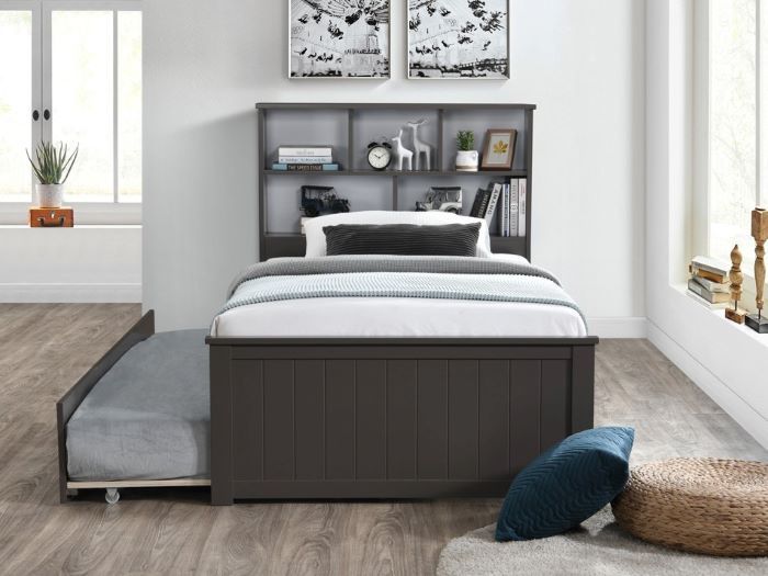 Room with Modern Kids Bedroom Furniture containing Myer 3PCE Grey King Single Bedroom Suite with trundle 