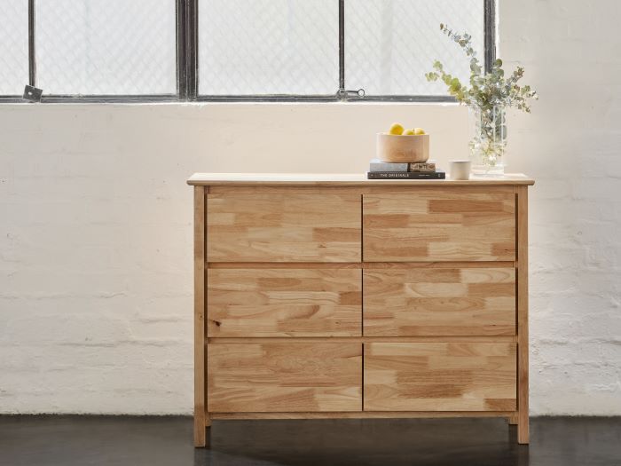 photo of Myer hardwood low chest of drawers in natural
