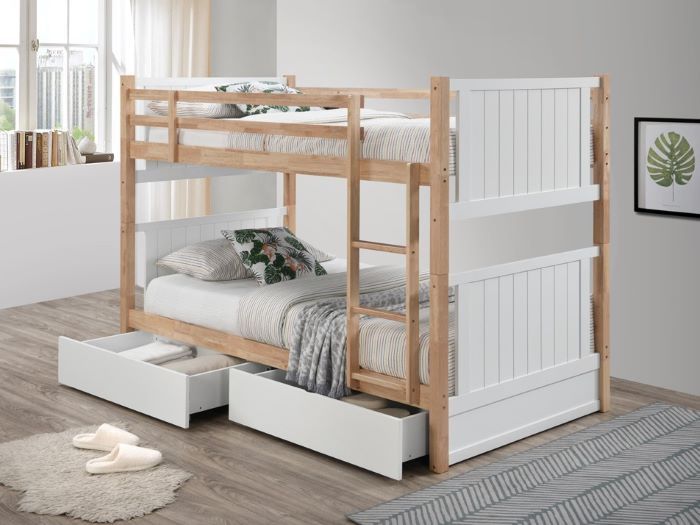 Myer King Single Bunk Bed Storage, White Bedroom Furniture King Size Bed
