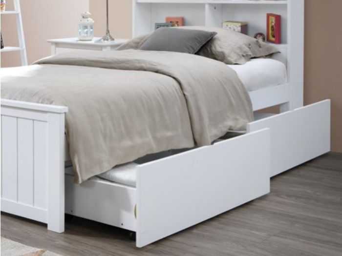 Myer White Single Bed Frame With, King Size Bed Frame With Storage Underneath Plans