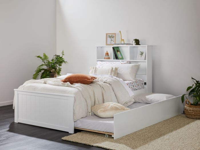 Room with Modern Toddler Bedroom Furniture containing Myer 3PCE White Single Bedroom Suite with trundle