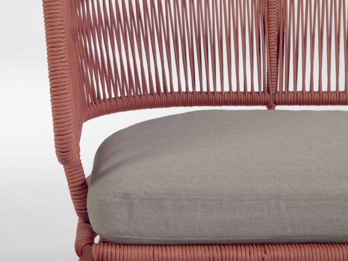 close up photo of Nadia outdoor 2-seater lounge in terracotta