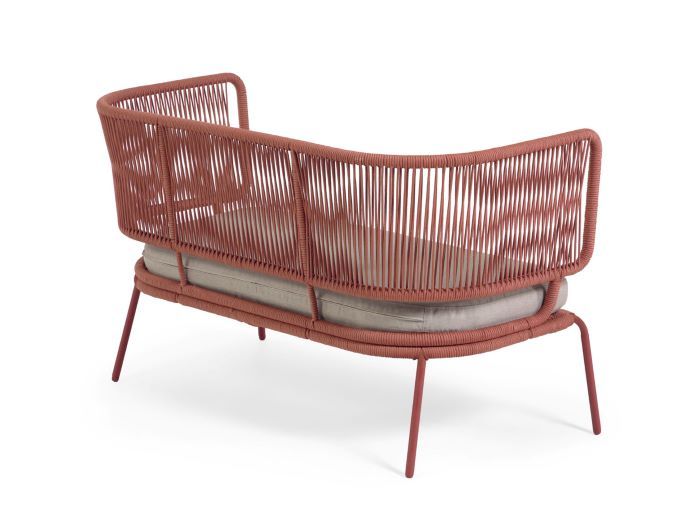 rear photo of Nadia outdoor 2-seater lounge in terracotta