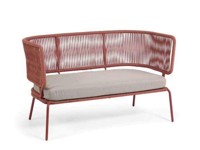 angled photo of Nadia outdoor 2-seater lounge in terracotta