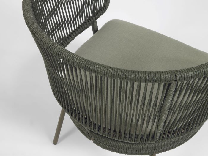 close up photo of Nadia outdoor armchair in green