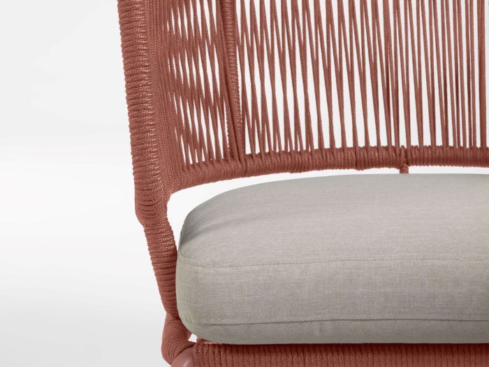 detailed photo of Nadia outdoor armchair in terracotta