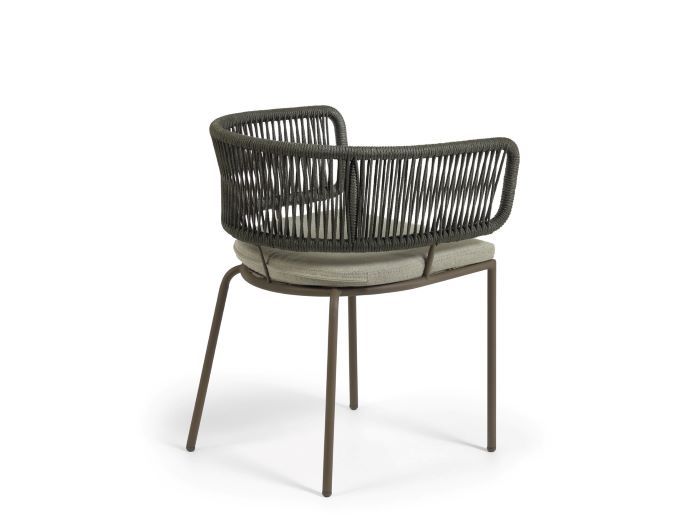 rear photo of Nadia outdoor dining chair in green