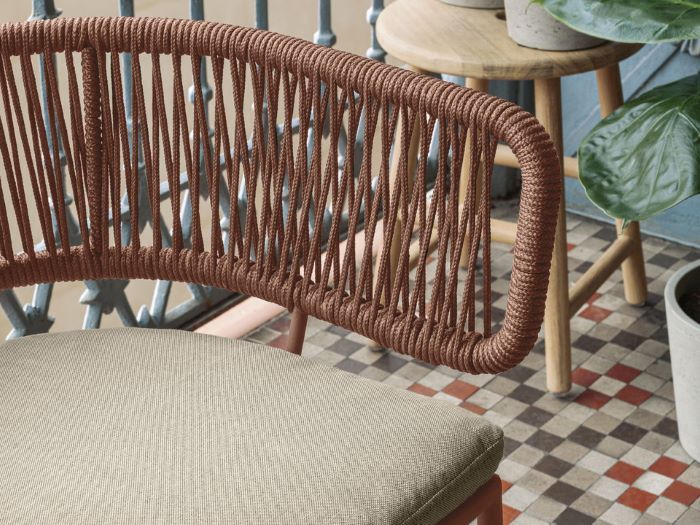 detailed photo of Nadia outdoor dining chair in terracotta