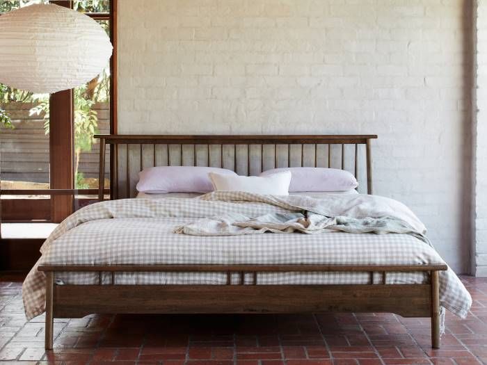 Rome King Size Bed Frame Hardwood, Modern Wood King Size Bed Frame