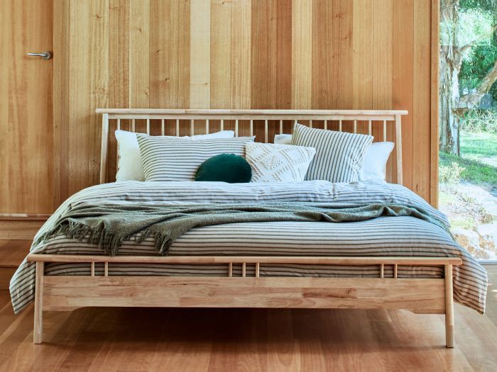 Rome King Size Bed Frame Natural, Wood Bed Frame King Platform
