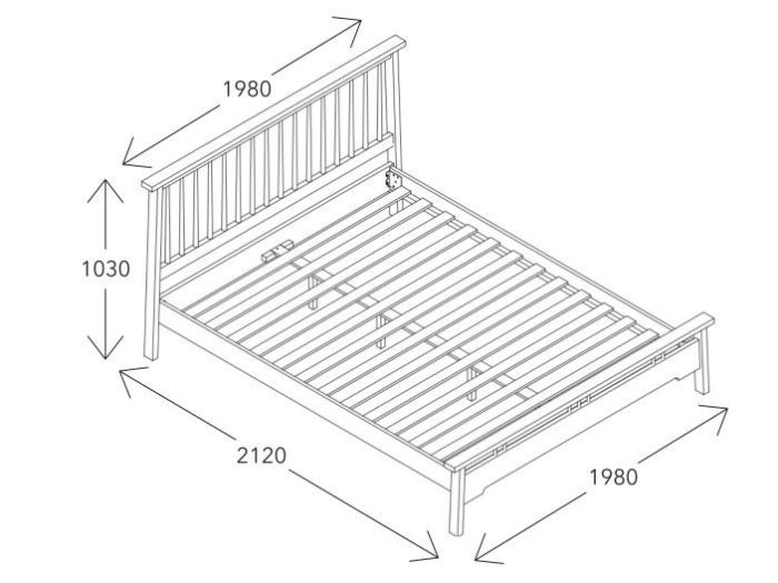 Rome King Size Bed Frame Natural, Dimensions Of Xl Twin Bed Frame