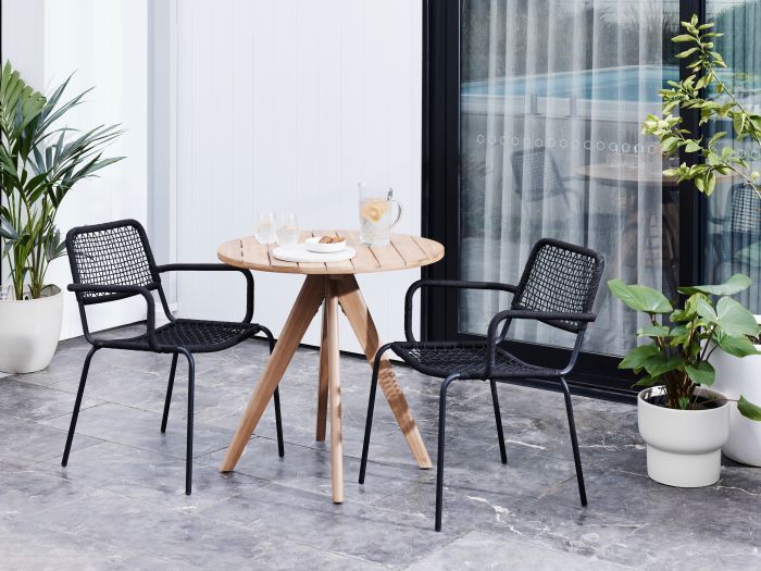 Bahamas Stackable Steel Outdoor Dining Chair Black