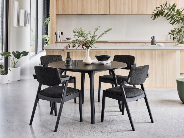 Black modern dining table best sale