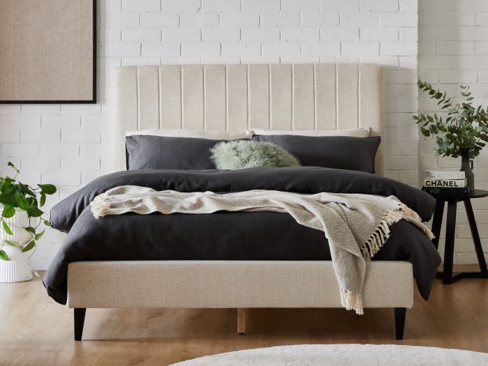 Upholstered beige headboard sale