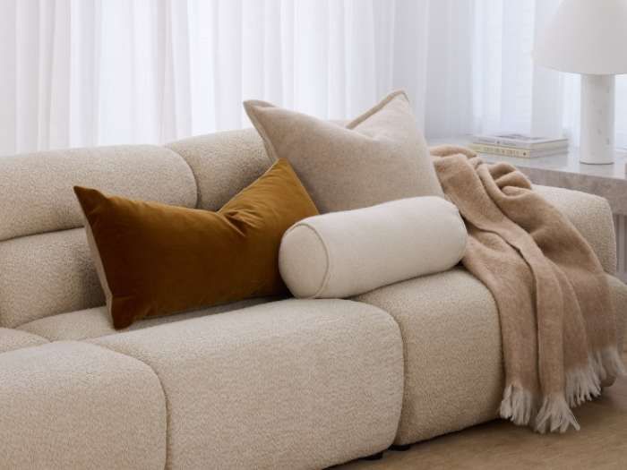 Jasper 3 Seater Sofa with Ottoman Beige Fabric