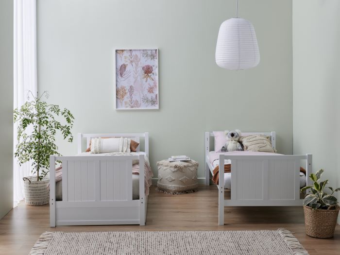 Myer White Single Bunk Bed Hardwood Frame