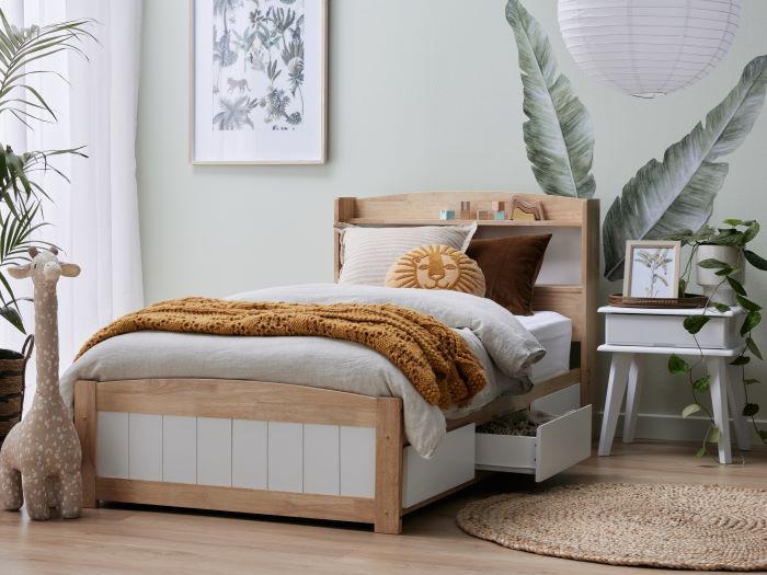 Rio 2PCE Toddler Single Bedroom Suite Storage