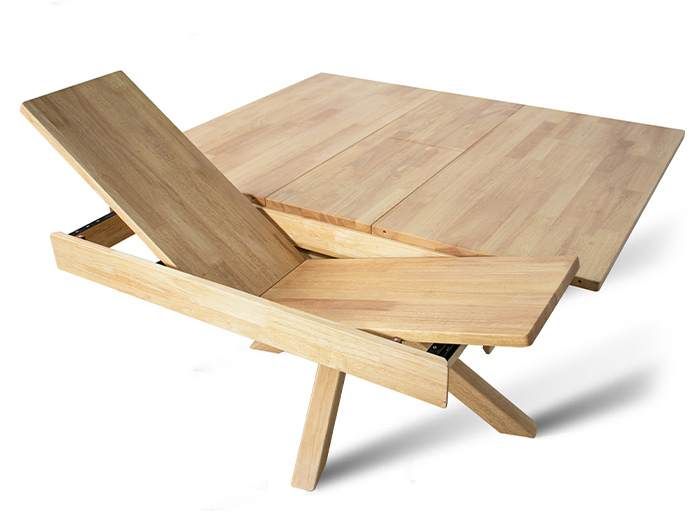Tokyo Natural Hardwood Extendable Dining Table 4 to 8 Seater
