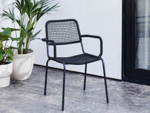 Bahamas Stackable Steel Outdoor Dining Chair | Black