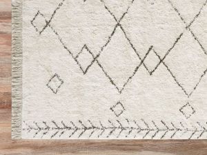 Bjorn Aztec Pattern Cotton Rug | Beige