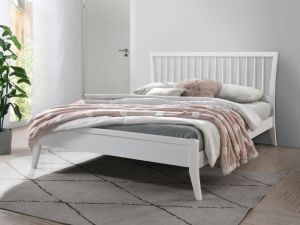 Byron White Double Size Bed | Hardwood Frame