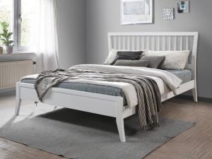 Byron White Queen Size Bed | Hardwood Frame