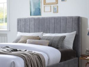 Cannes Double Upholstered Headboard | Grey