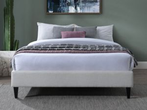 Cannes Queen Upholstered Bed Base | Beige