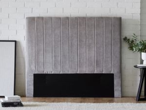 Cannes Queen Upholstered Headboard | Grey Fabric