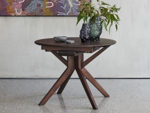 Casa Hardwood Extendable Dining Table (120 - 200cm) | Round | Arabica Walnut