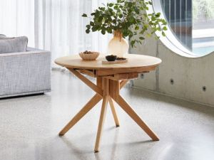 Casa Hardwood Extendable Dining Table | Round | Natural