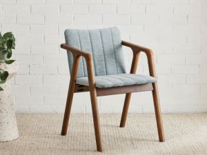 Elm Hardwood Dining Chair | Rustic Walnut | Grey