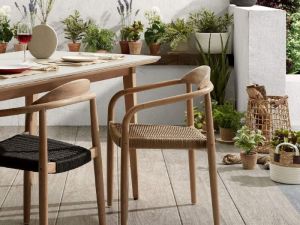 Ezra Outdoor Dining Chair | Natural and Beige Rope