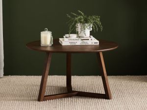 Franki Hardwood Round Coffee Table | Rustic Walnut