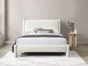 Lomas Queen Bed | Ivory Fabric