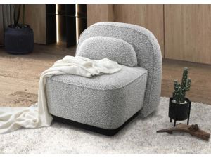 Lunar Swivel Boucle Occasional Chair | Black & White Fabric