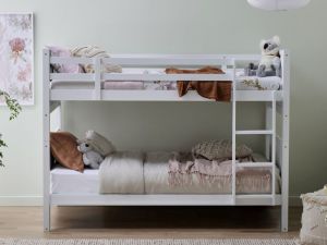 Myer White Single Bunk Bed | Hardwood Frame