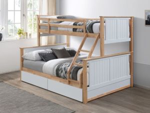 Myer Triple Bunk Bed with Storage | Hardwood Frame
