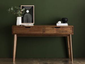 Paris Hardwood Console Table | 2 Drawer | Rustic Walnut