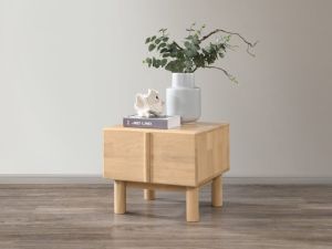 Pelle Side Table 1-Drawer | Natural White Wash