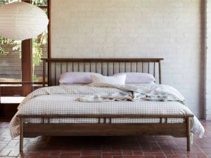 Rome Hardwood King Size Bed Frame | Rustic Walnut