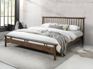 Rome Hardwood Queen Size Bed Frame | Walnut 
