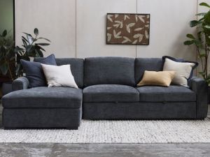 Siesta Sofa Bed | Charcoal | Left Chaise