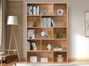 Stax Hardwood Staggered Bookcase | Natural | Wide (1200mm)