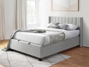Webster Gas Lift Storage Queen Bed | Light Grey Fabric