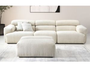 Jasper 3 Seater Sofa with Ottoman | Beige Fabric