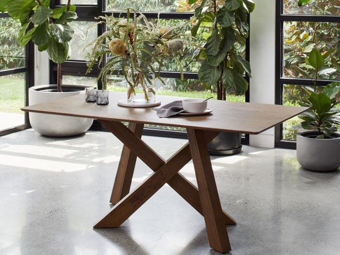 Gaudi 8PCE Dining Room Package | Rustic Walnut | Green table