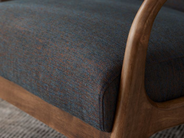 front view of Room with Modern Living Room Furniture containing Paris Occasional Chair with Steel Blue Fabric & Hardwood Frame