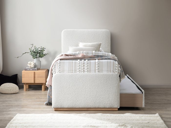 Photo of Pelle Boucle Fabric Bed